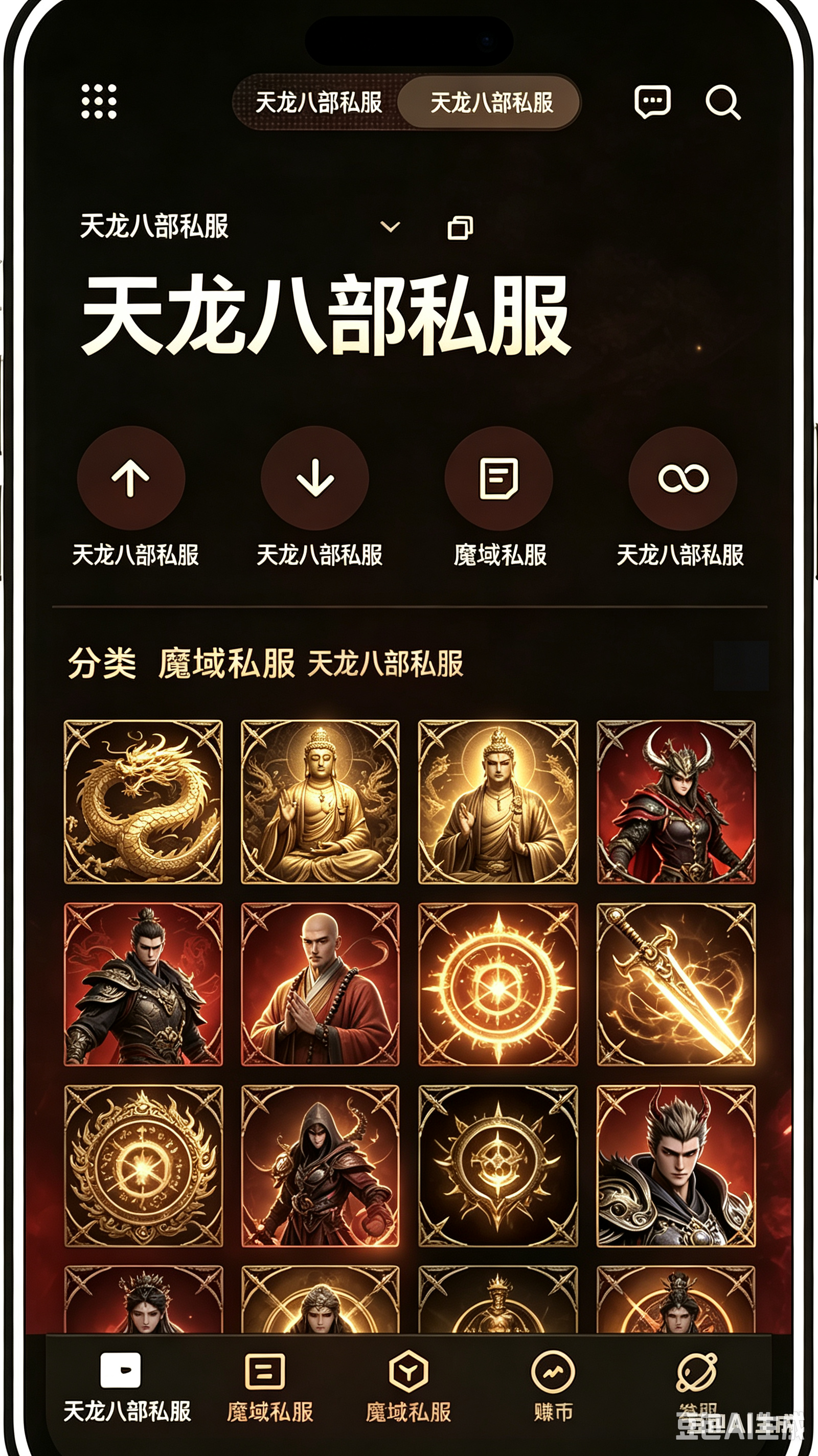 超变魔域私服角色创建界面